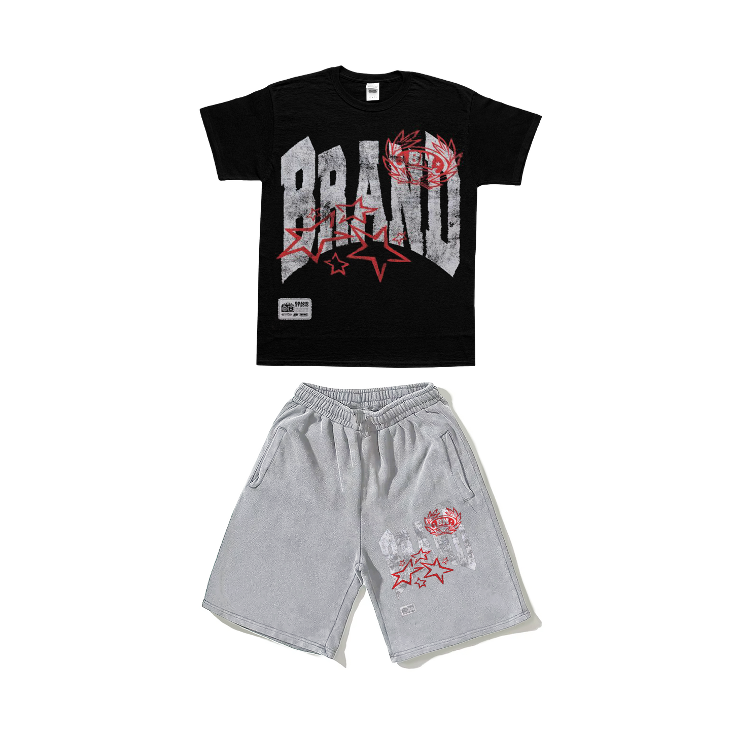 Brand star tee & short set