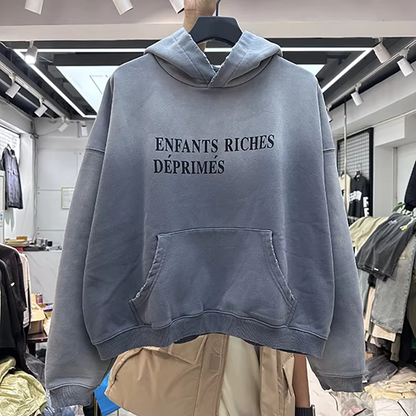 Riches Blue washed hoodie