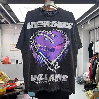 Heroes and villains vintage tee