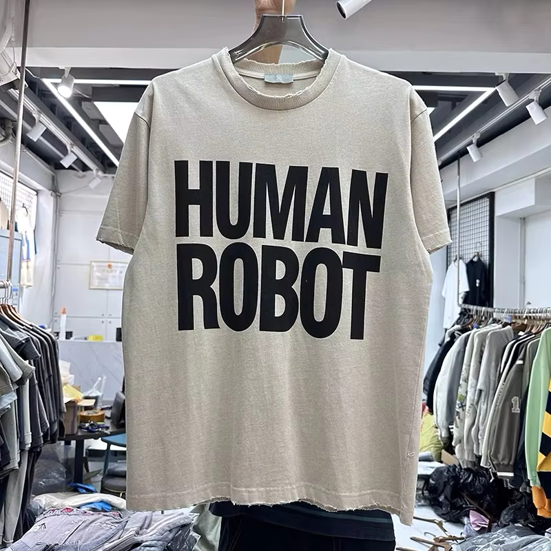 Human robot vintage tee