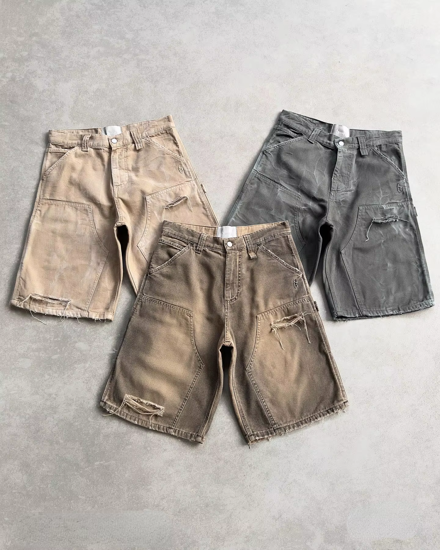 Washed denim carpenter Shorts