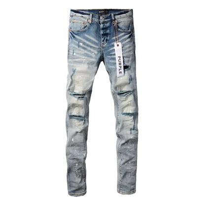 Distressed Blue Washed Jeans