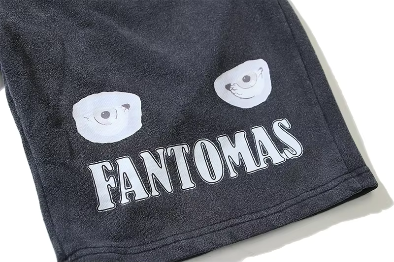 MANII Fantomas washed black shorts