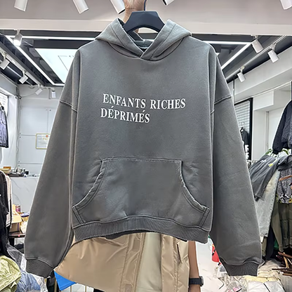 Riches black washed hoodie