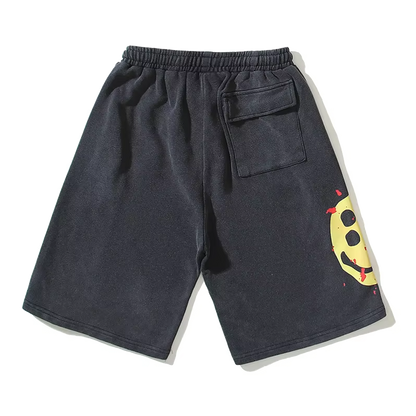 MANII Wound washed black shorts