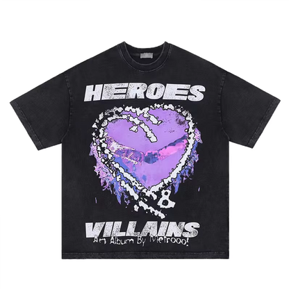 Heroes and villains vintage tee