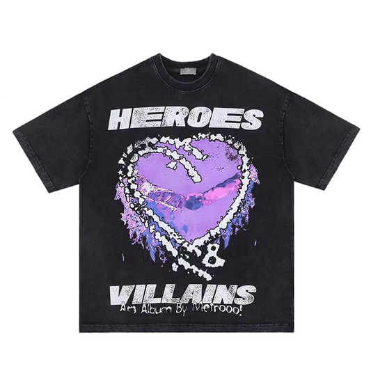 Heroes and villains vintage tee