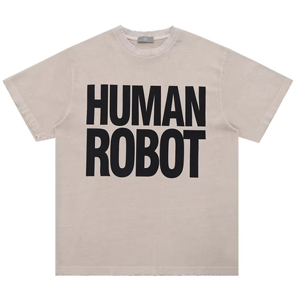 Human robot vintage tee