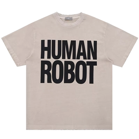 Human robot vintage tee