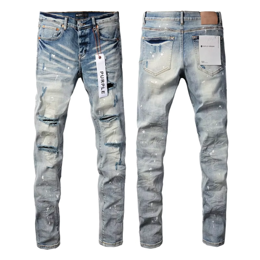 Distressed Blue Washed Jeans