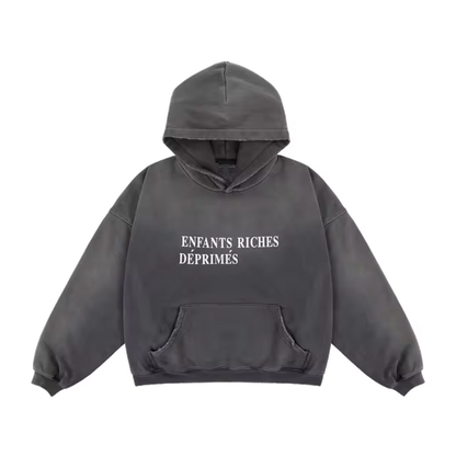 Riches black washed hoodie