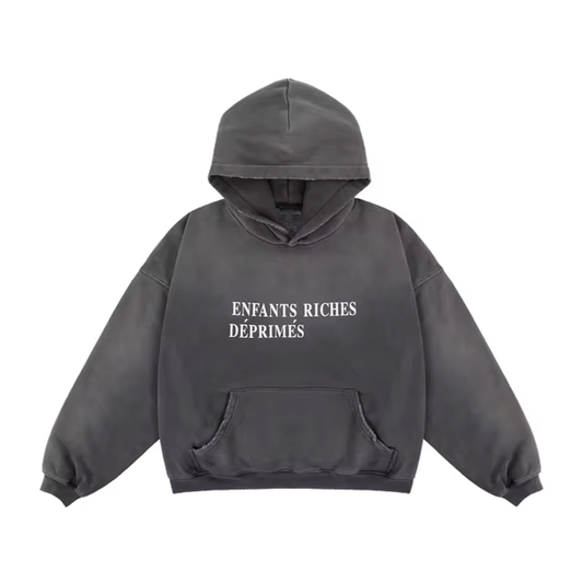 Riches black washed hoodie