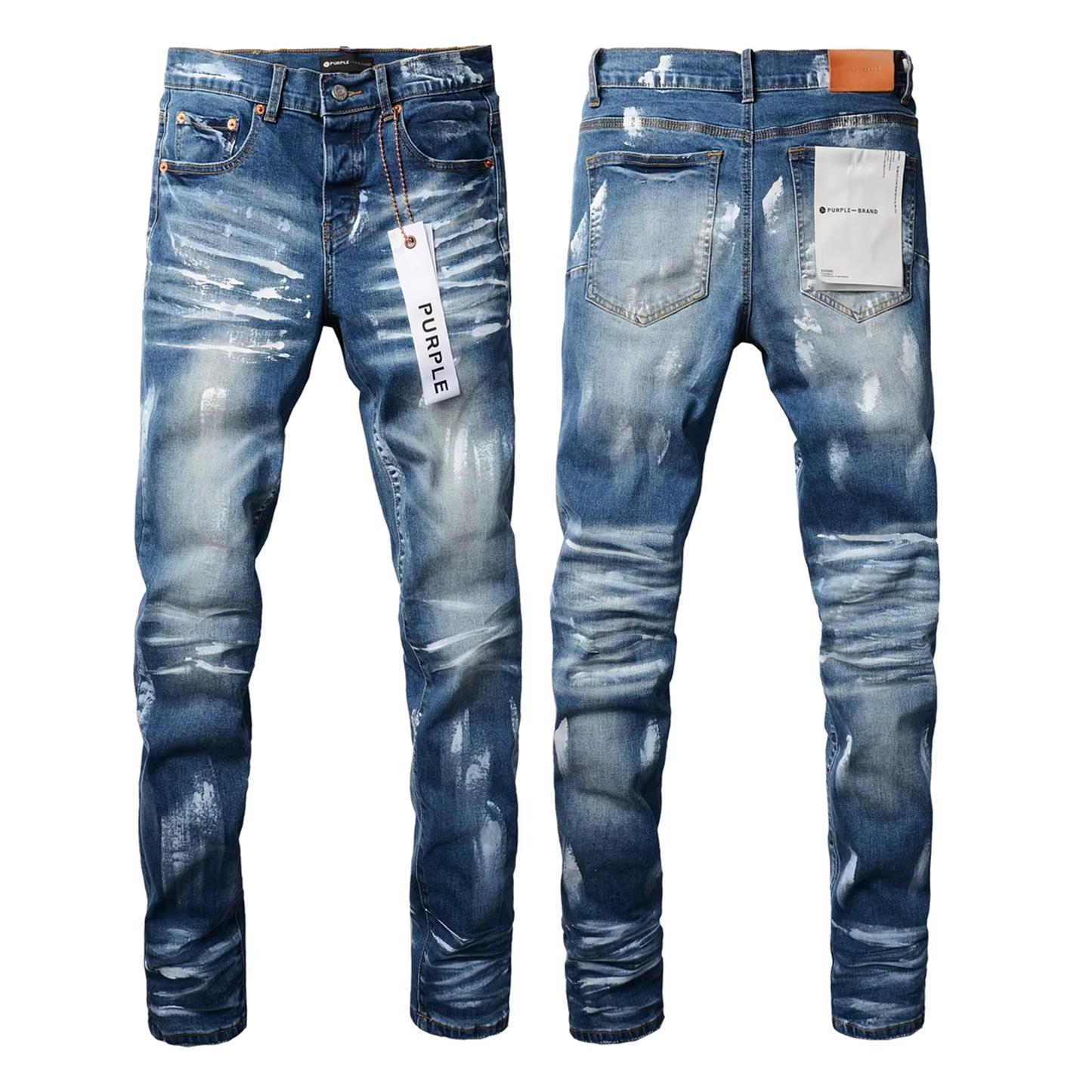 Distressed Dark Blue Washed Jeans