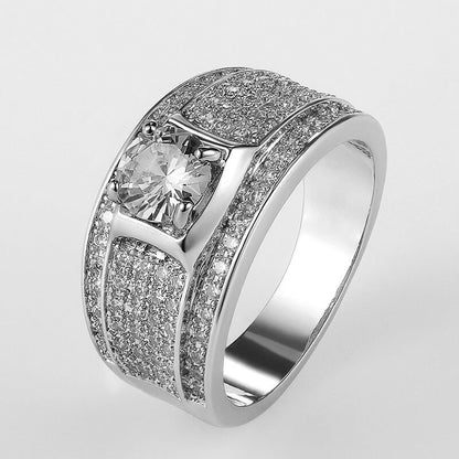 Luxury ice Out Crystal Silver ring