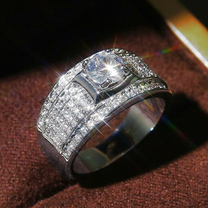 Luxury ice Out Crystal Silver ring