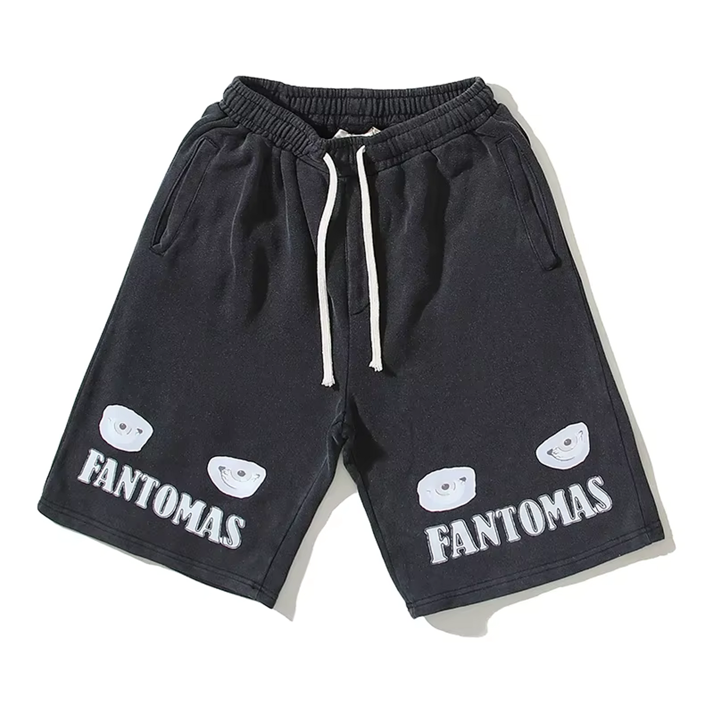 MANII Fantomas washed black shorts