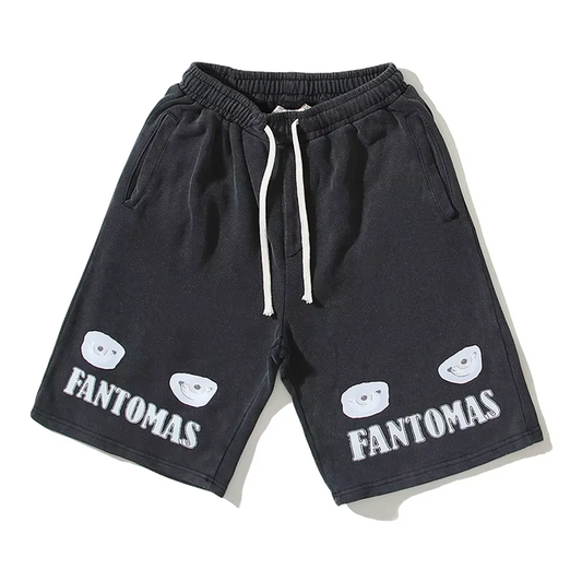 MANII Fantomas washed black shorts