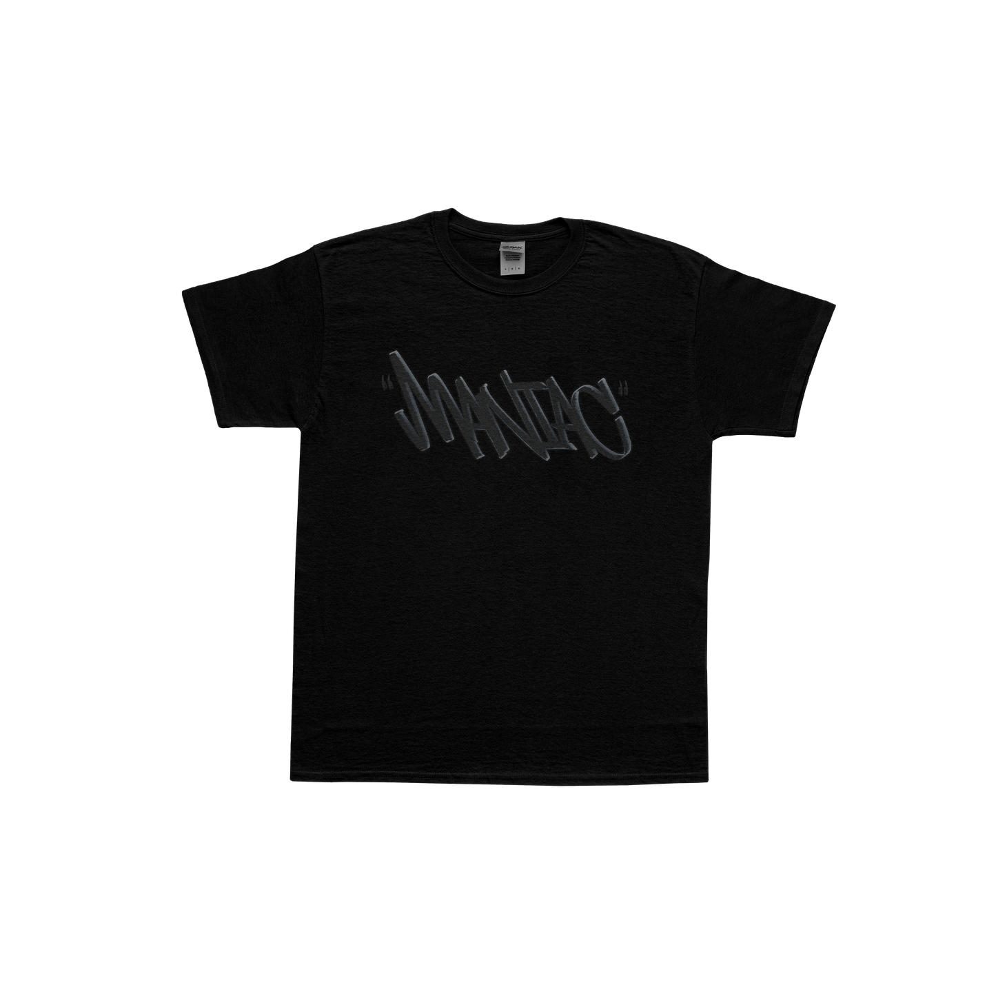 Maniac Graffiti black on black tee