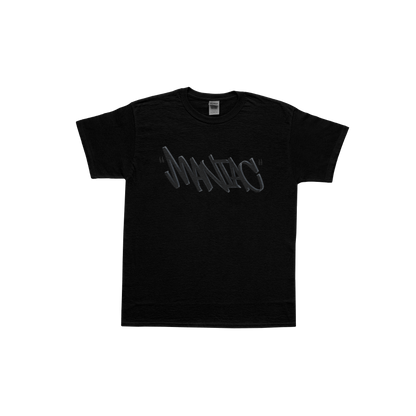 Maniac Graffiti black on black tee