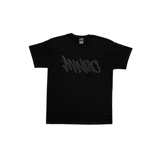 Maniac Graffiti black on black tee