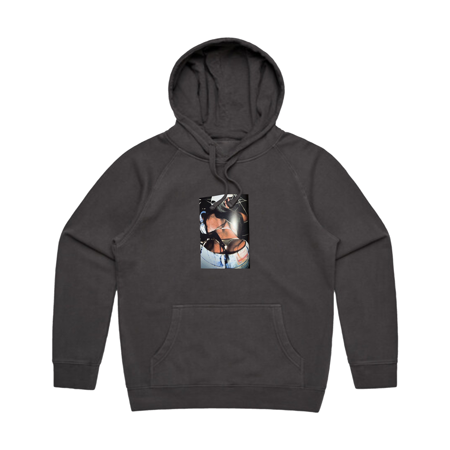 Polaroid girl faded hoodie