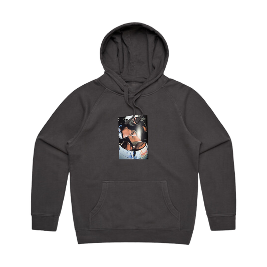 Polaroid girl faded hoodie