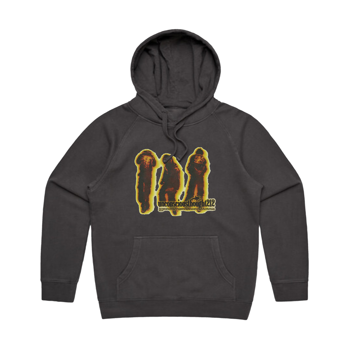 Unconscious thoughts yellow faded hoodie